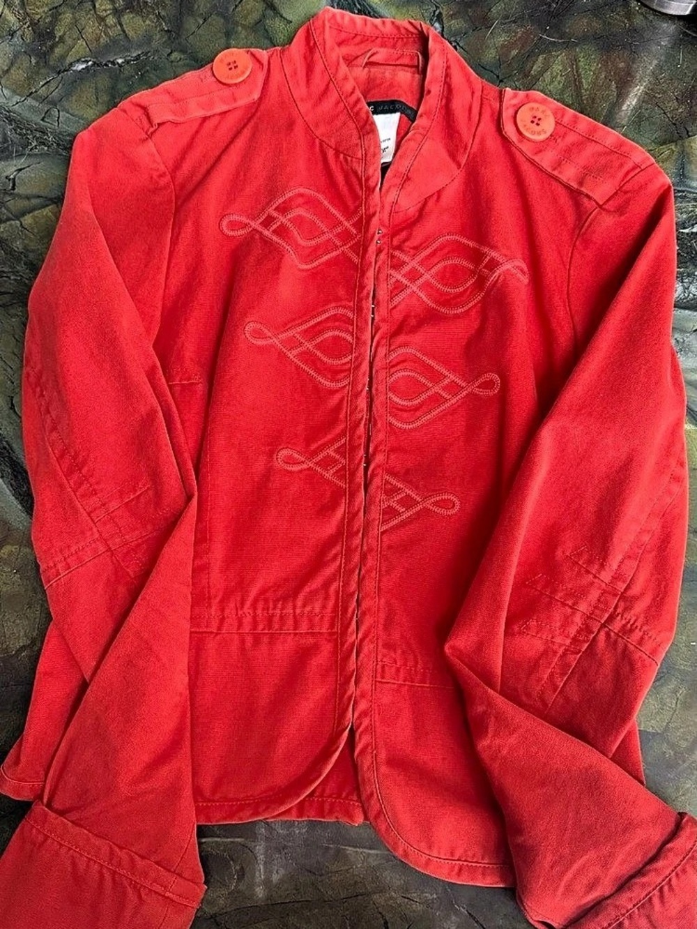Vintage early 2000s Marc Jacobs Red Embroidered Jacket Size 6